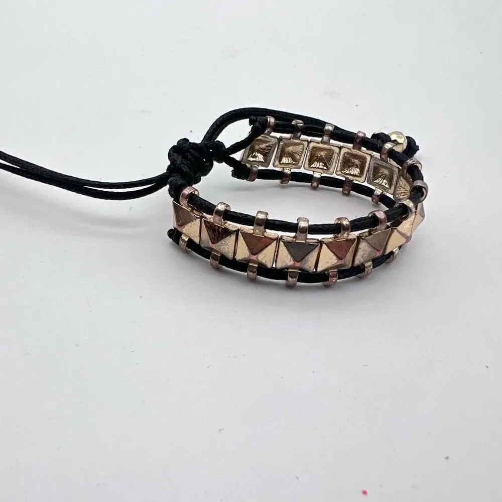 Stella & Dot Studded Adjustable Rocker Bracelet Friendship edgy concert festival
